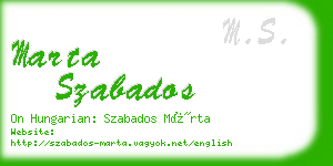 marta szabados business card